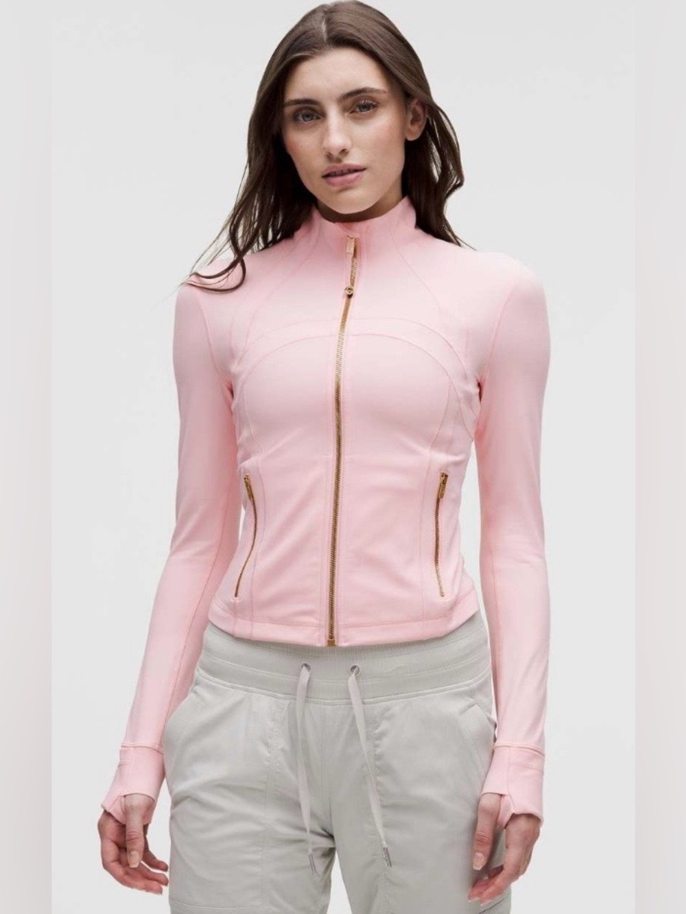 Lululemon NWT Define Cropped Nulu Jacket Blush Quartz Gold Size 4